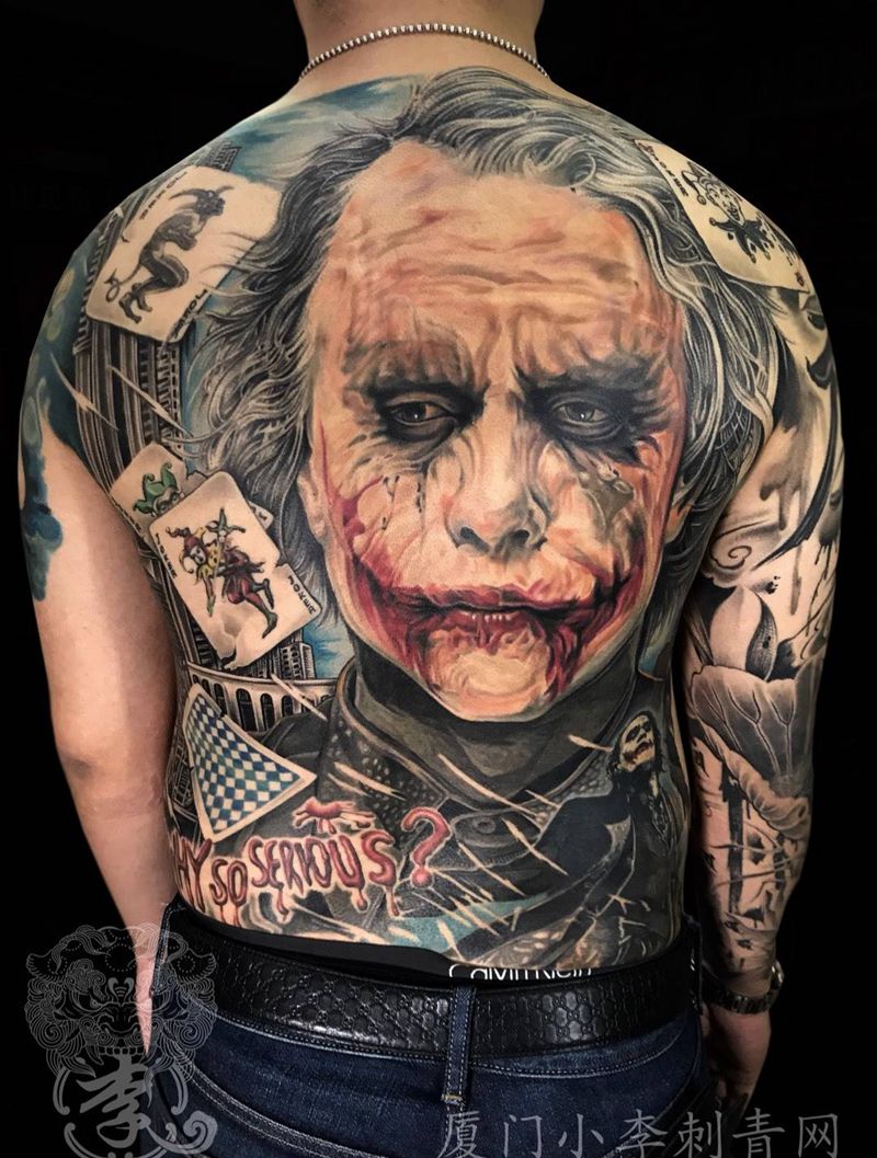 希斯莱杰纹身图片_成品背部欧美肖像写实人物厦门水墨原创美女纹身图案