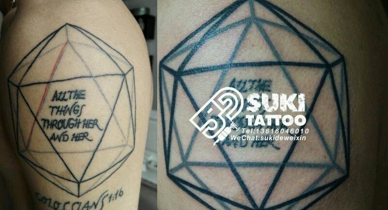 渣图修改,英文部分待续纹身图片_手臂欧美几何成品纹身图案