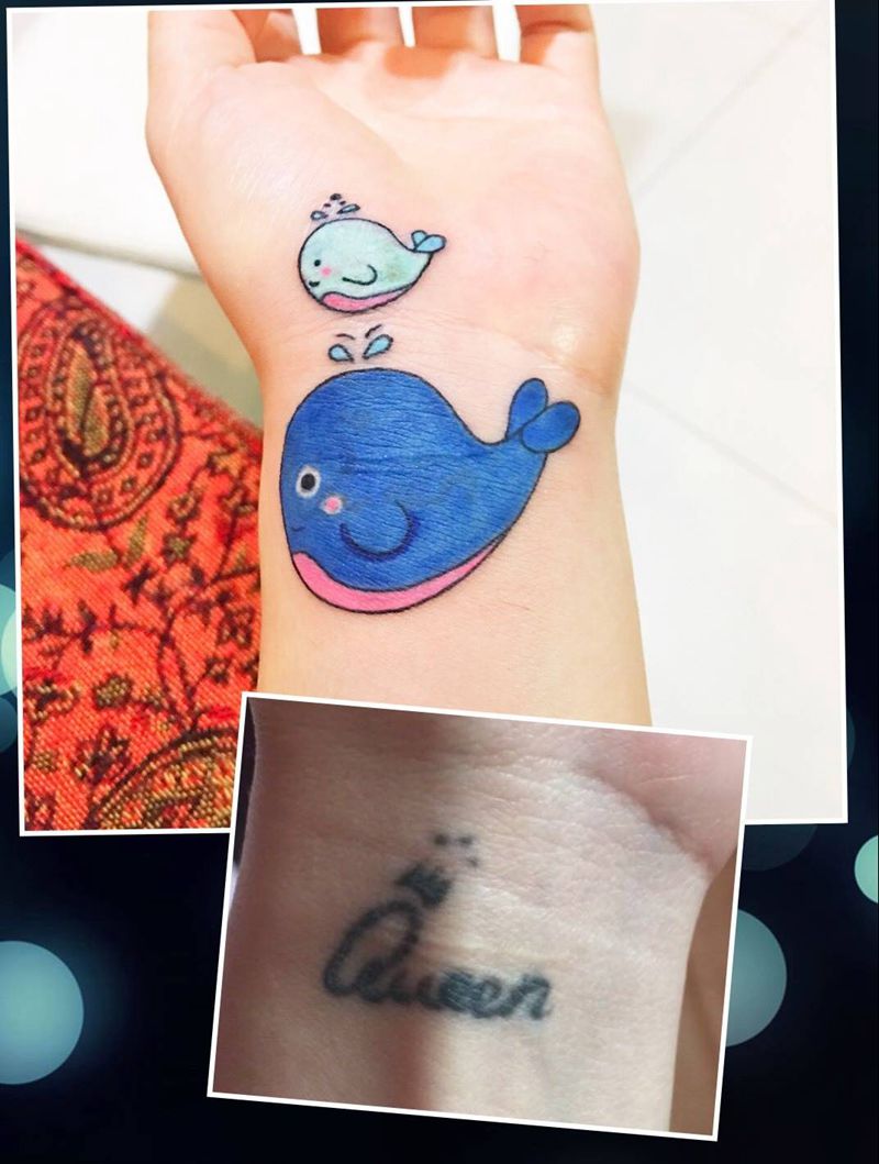 遮盖纹身图片_成品手部欧美清新纹身图案