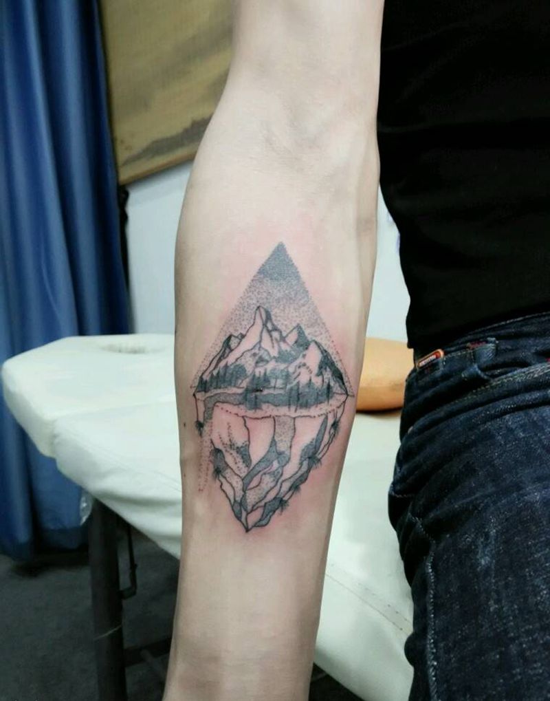 点刺小清新纹身图片_手臂欧美清新几何原创成品纹身图案