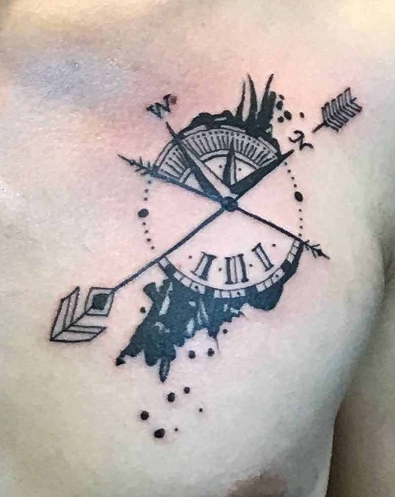 指北针纹身图片