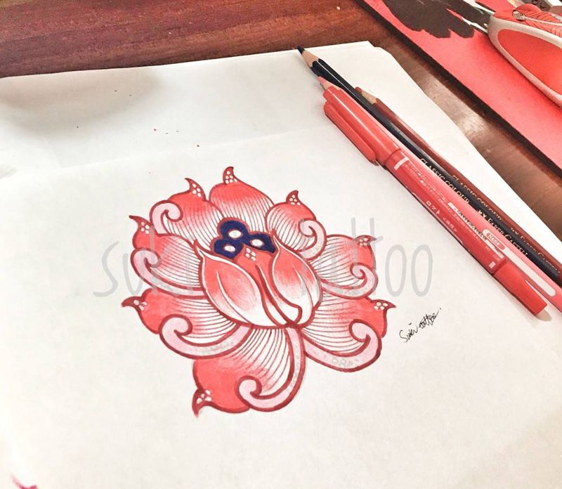 定做莲纹身图片