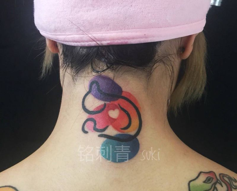 简笔➕水彩纹身图片