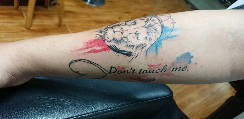 狮子头（2）纹身图片_手臂清新写实动物成品纹身图案