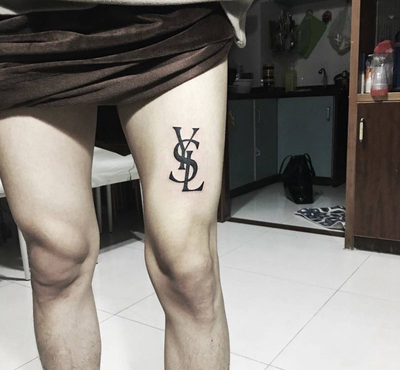 精细英文纹身图片_成品腿部欧美图腾字符纹身图案