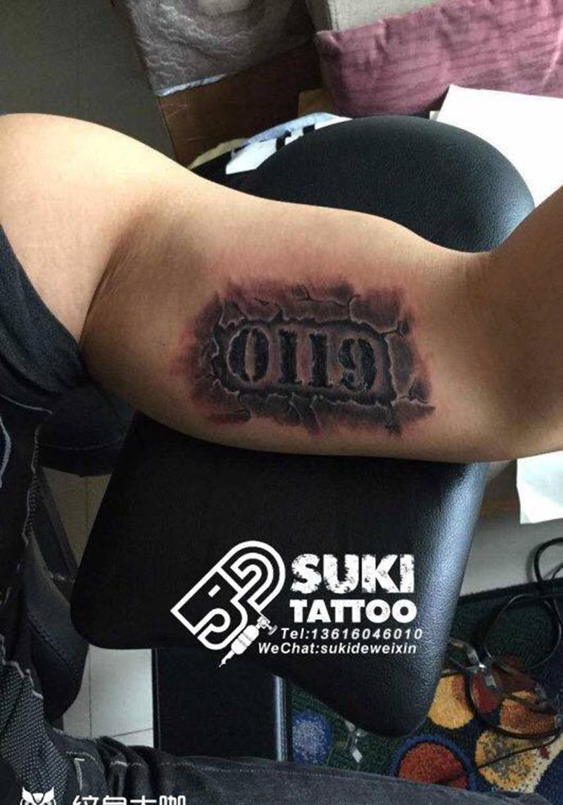 3D生日数字纹身图片