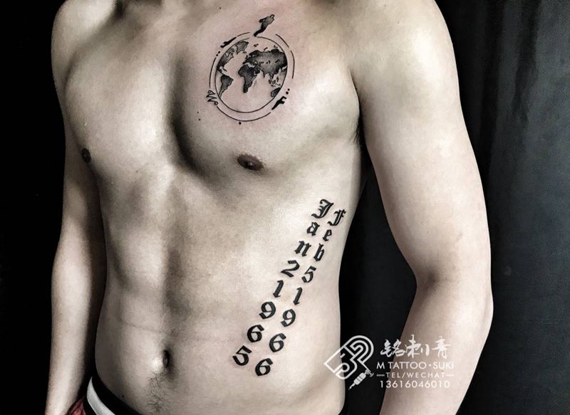 黑色两枚纹身图片