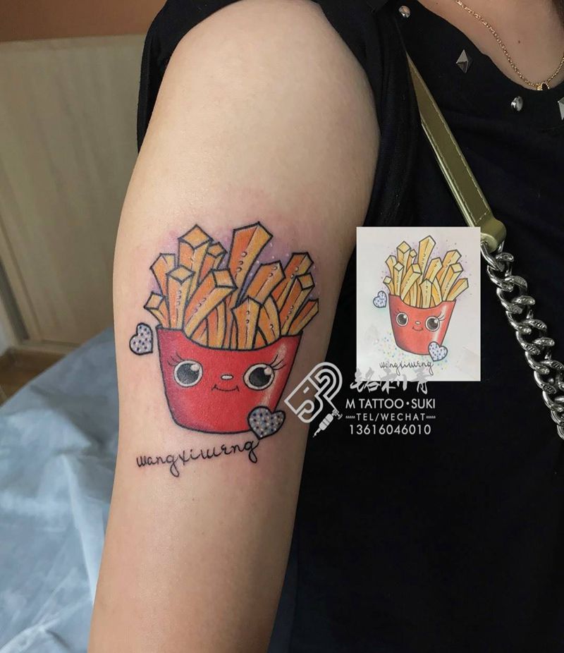 定做oldschool 薯条纹身图片