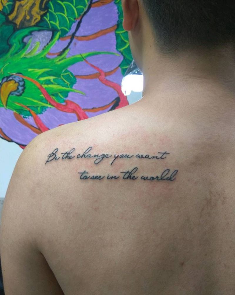 小英文纹身图片_背部花体字纹身图案