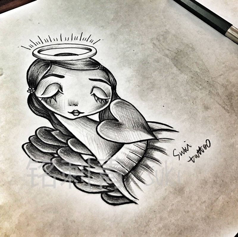 定做天使纹身图片