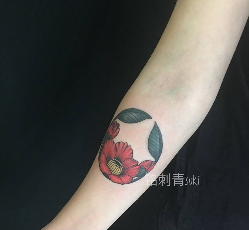 欧式花卉纹身图片