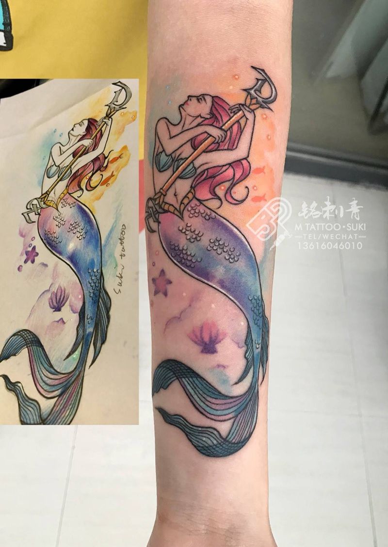 原创定做美人鱼纹身图片