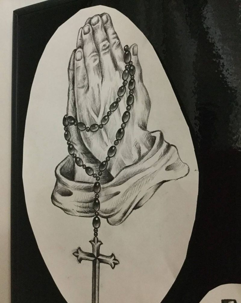 祈祷纹身图片_手稿纹身图案