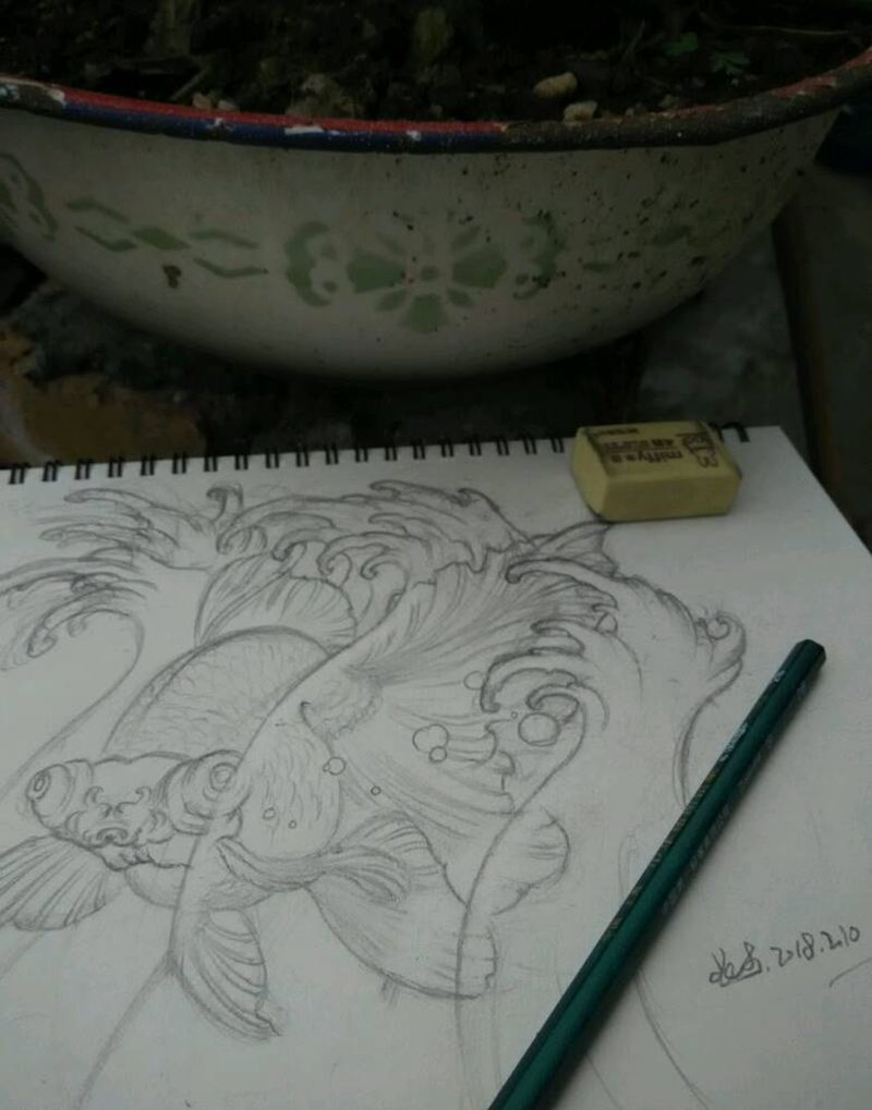 春节无聊画几张草稿纹身图片_原创手稿纹身图案