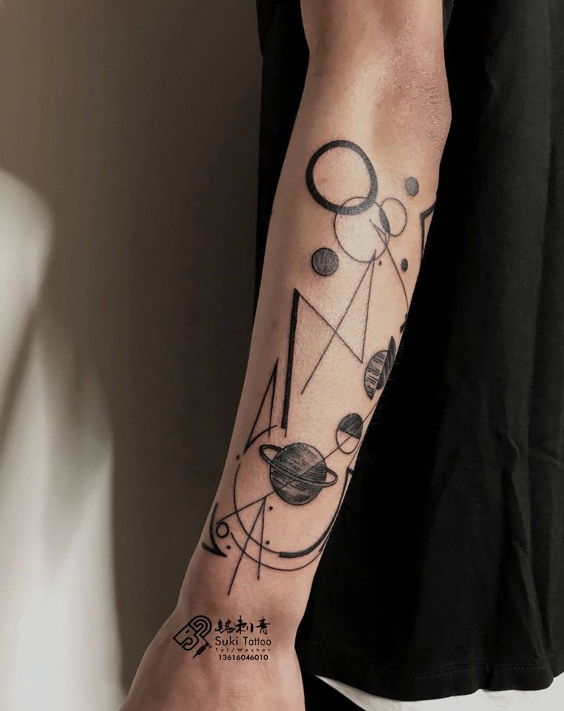 定做设计几何星空纹身图片