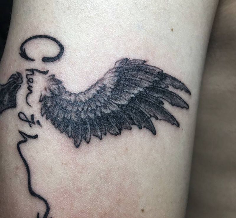 天使与魔鬼翅膀纹身图片