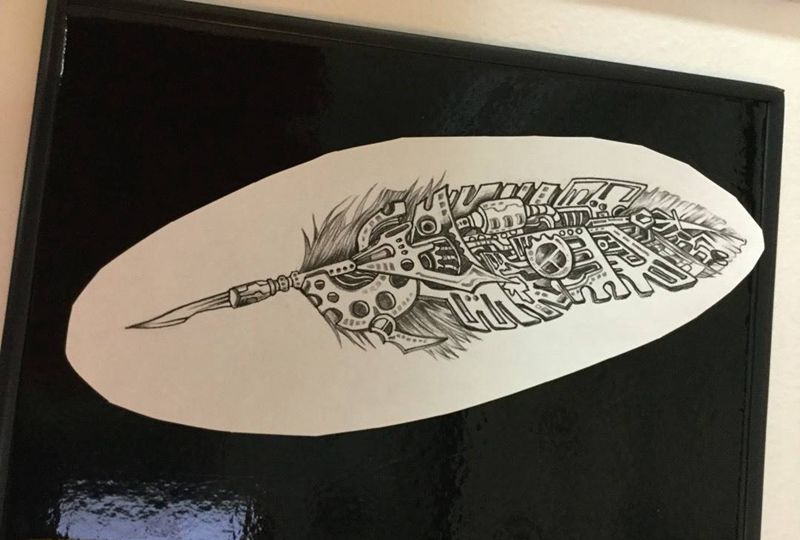 3D羽毛纹身图片_手稿纹身图案