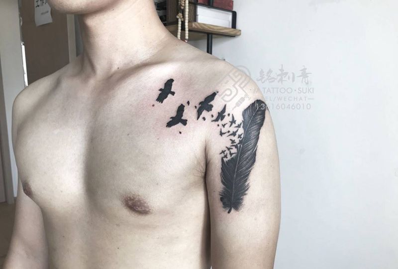 羽毛纹身图片