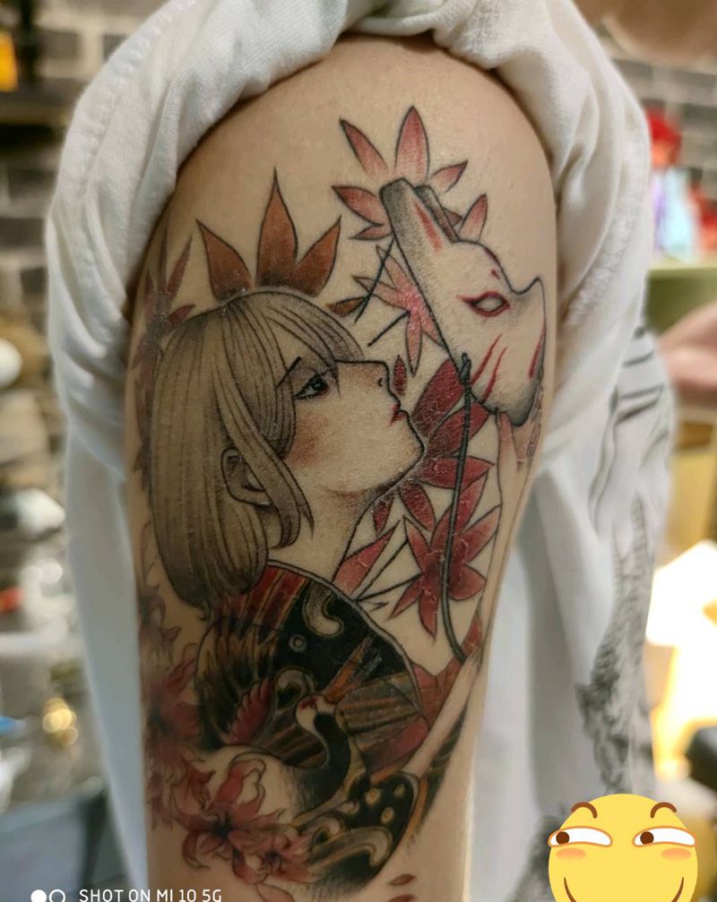 动漫风格纹身图片_手臂二次元动漫纹身图案