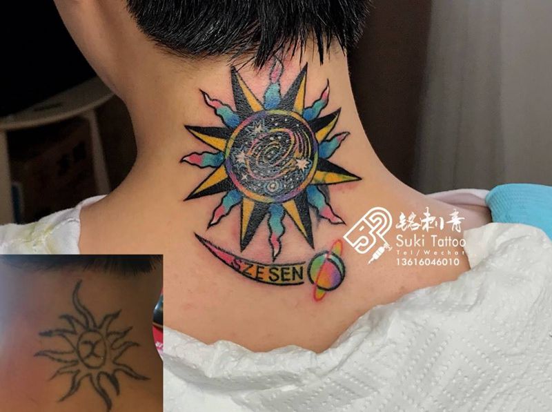 星空纹身 遮盖纹身图片