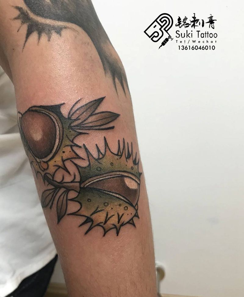 板栗oldschool纹身图片
