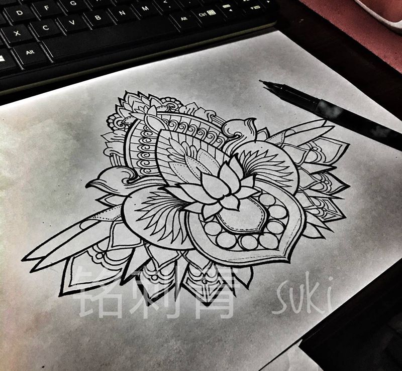 客定遮盖图纹身图片