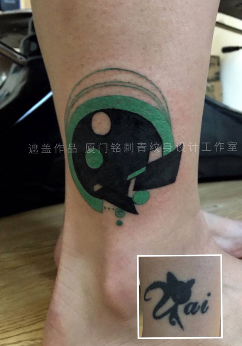 手绘遮盖纹身图片