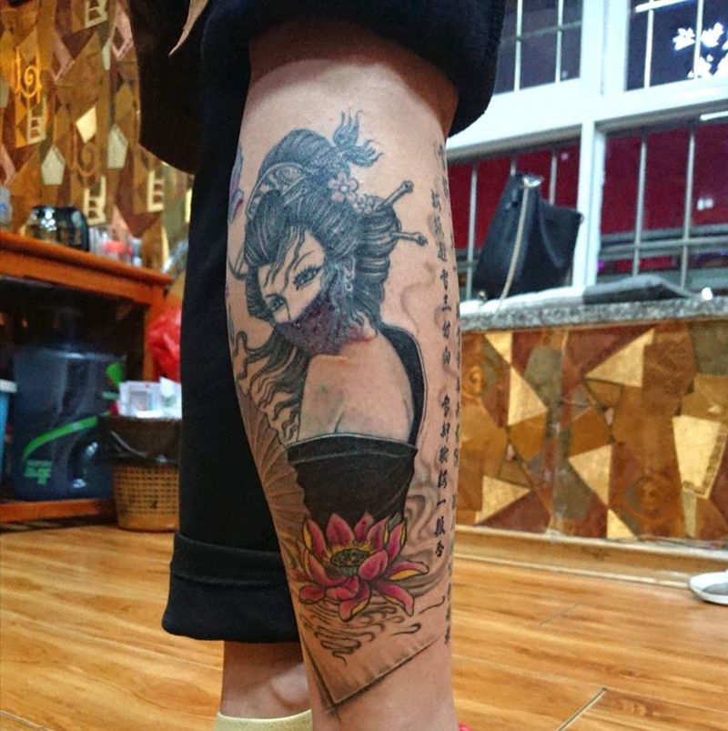艺妓修改设计纹身图片_人物纹身图案