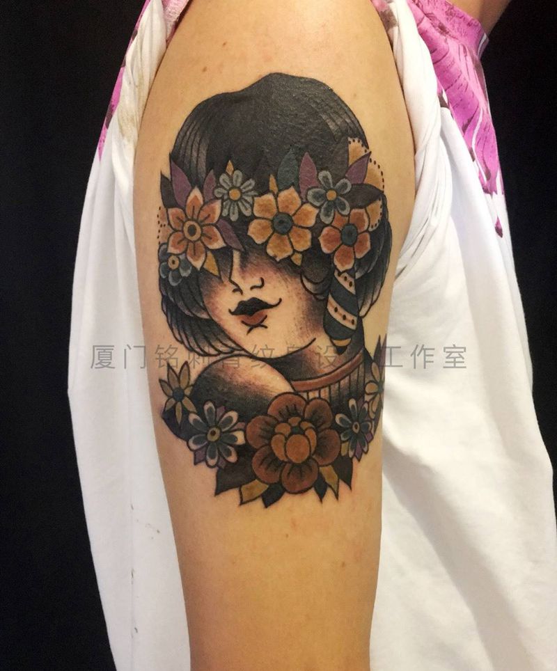 完美遮盖 oldschool纹身图片