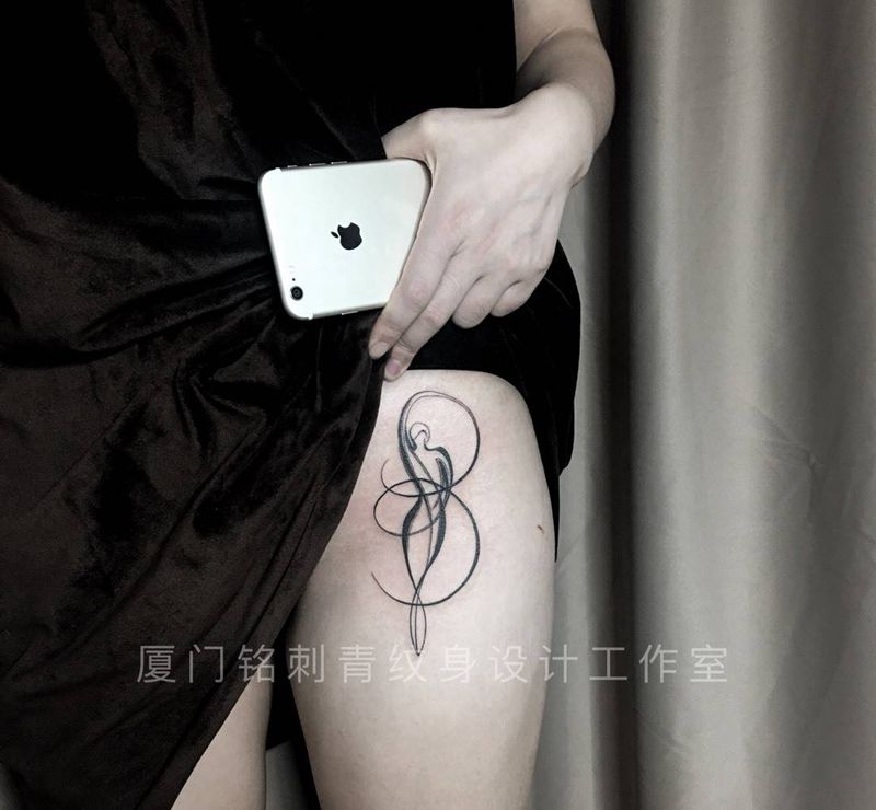 舞蹈可以纹的很唯美纹身图片