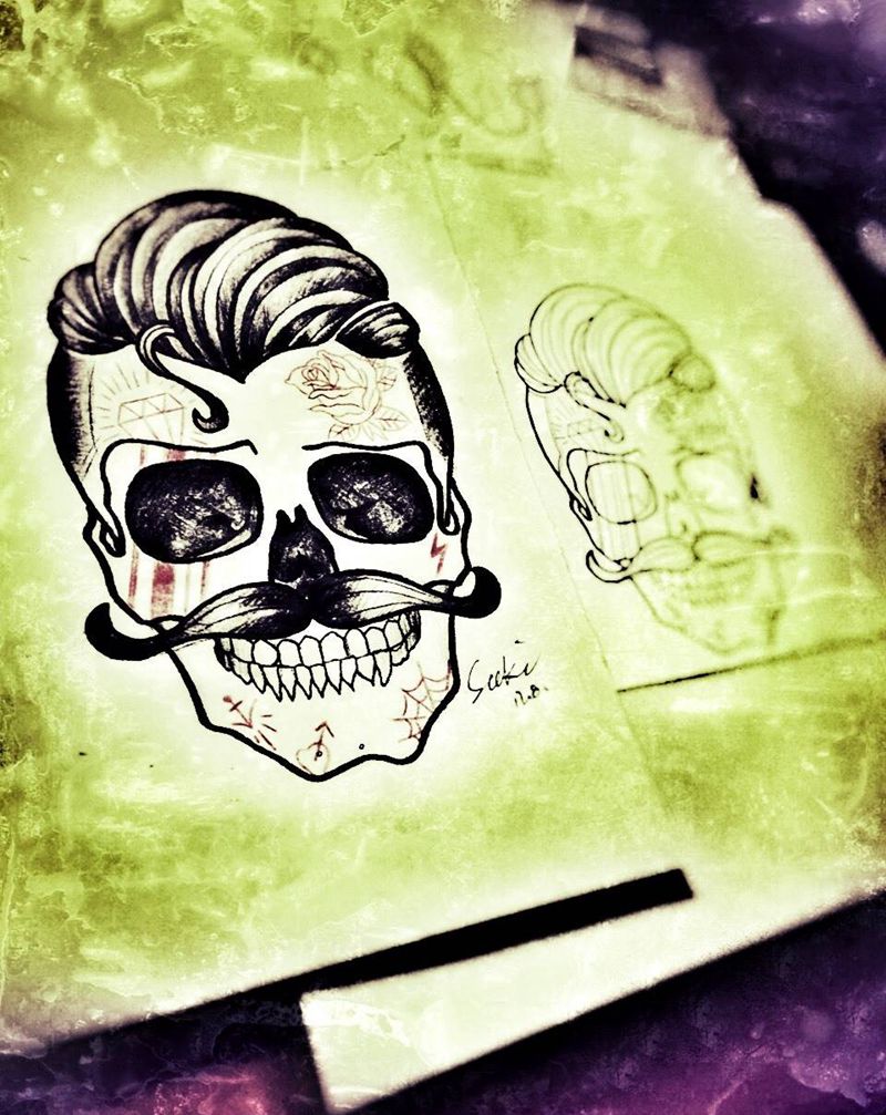 客定纹身图片_手稿手臂欧美原创纹身图案