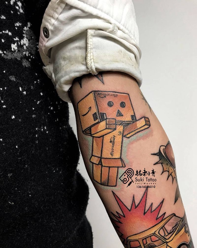 纸盒人阿楞纹身图片_原创欧美成品纹身图案