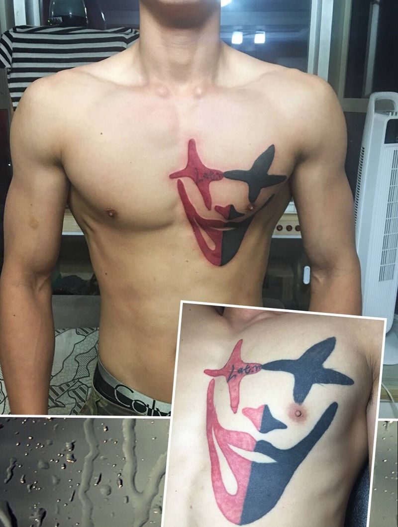 客人的旧图翻新刷色纹身图片