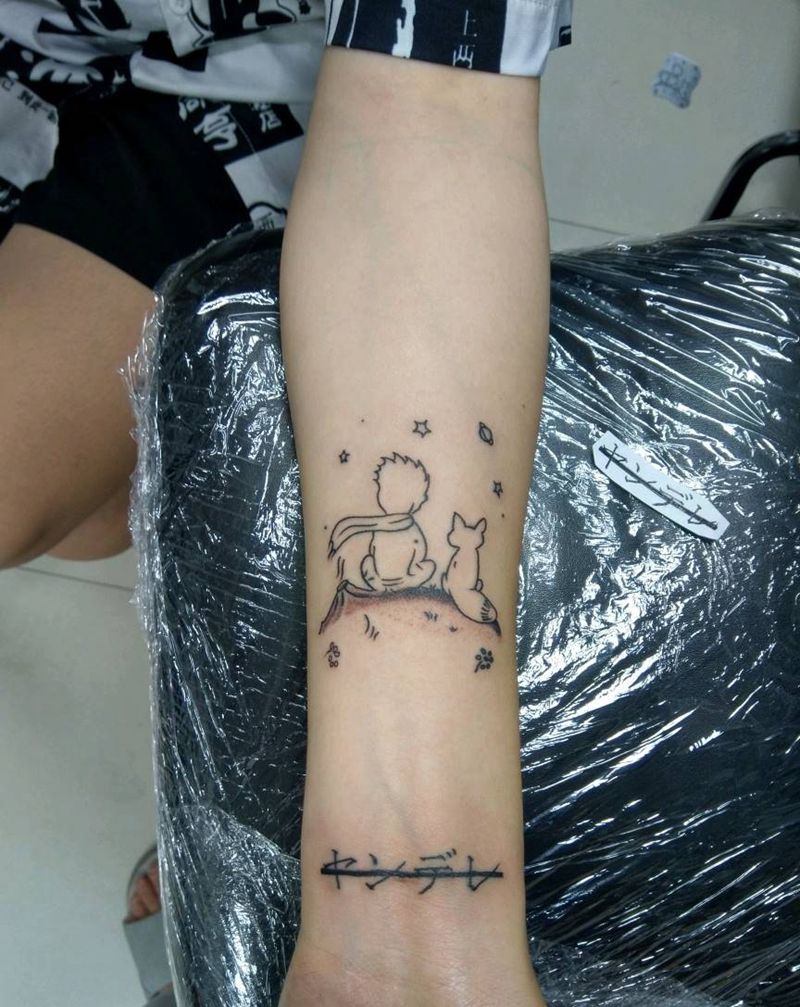 两个小图纹身图片_手臂几何点刺纹身图案