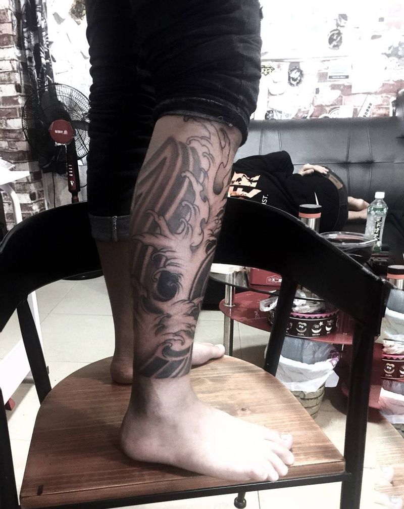 浪花同款,干就完纹身图片