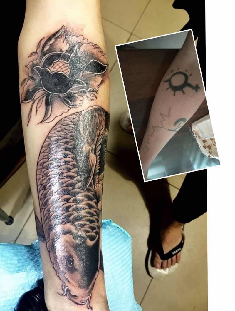 遮盖旧图,耗时三个半小时纹身图片