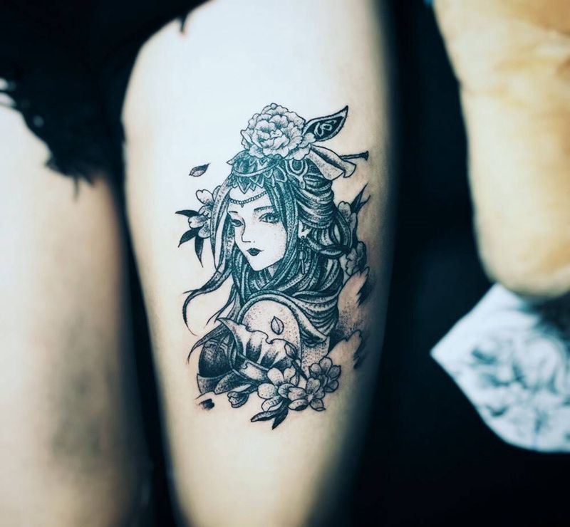 艺妓纹身图片