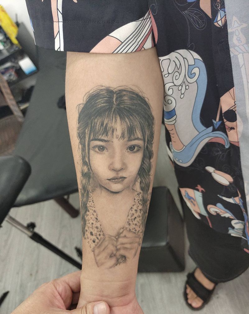 人物肖像纹身图片_手臂欧美写实纹身图案