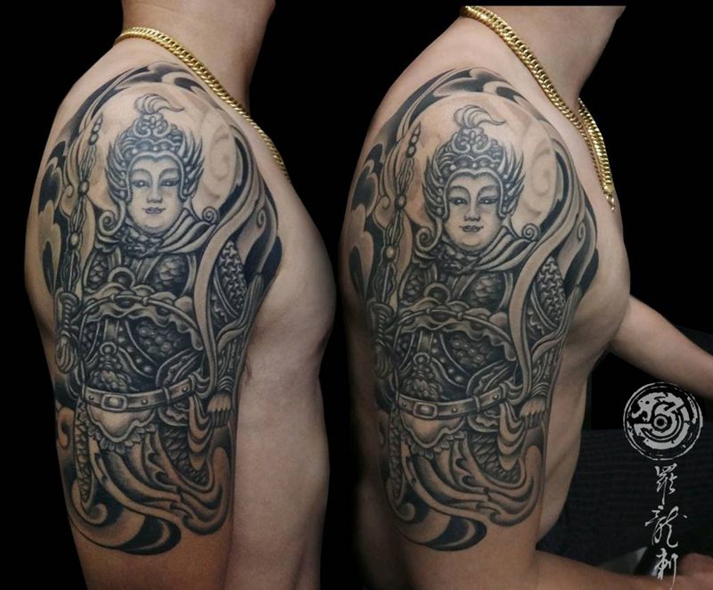 罗龙刺青纹身图片_手臂欧美传统清新成品纹身图案