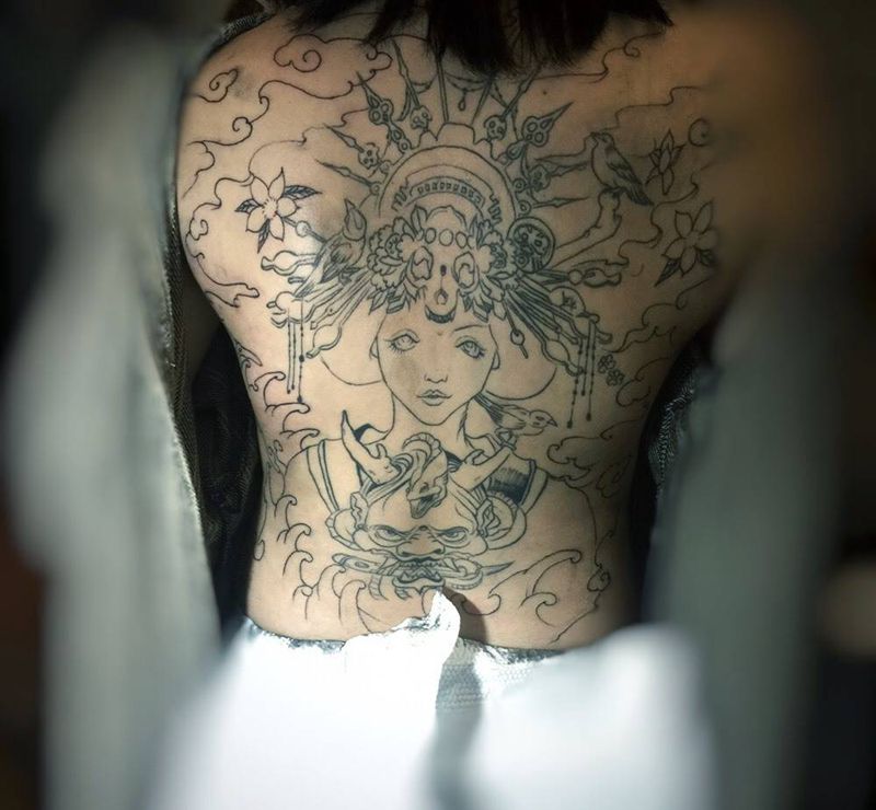 艺妓纹身图片