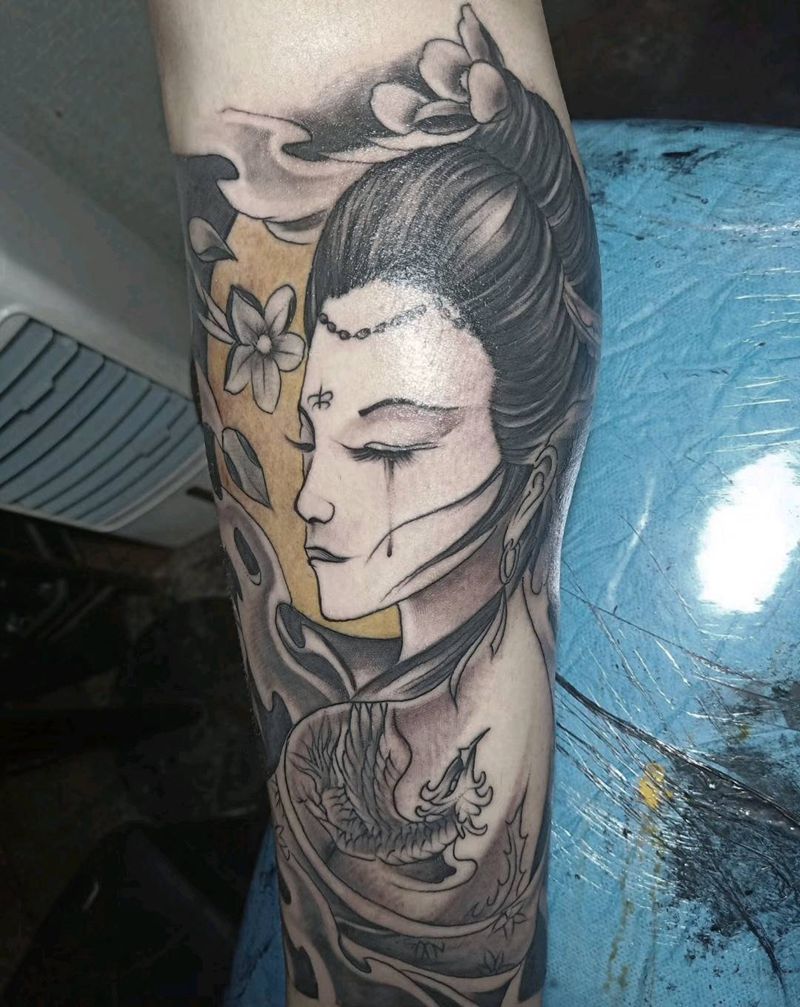 艺妓纹身图片_手臂纹身图案