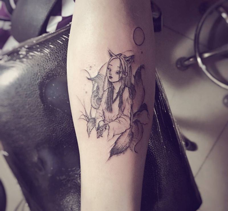 九尾狐纹身图片