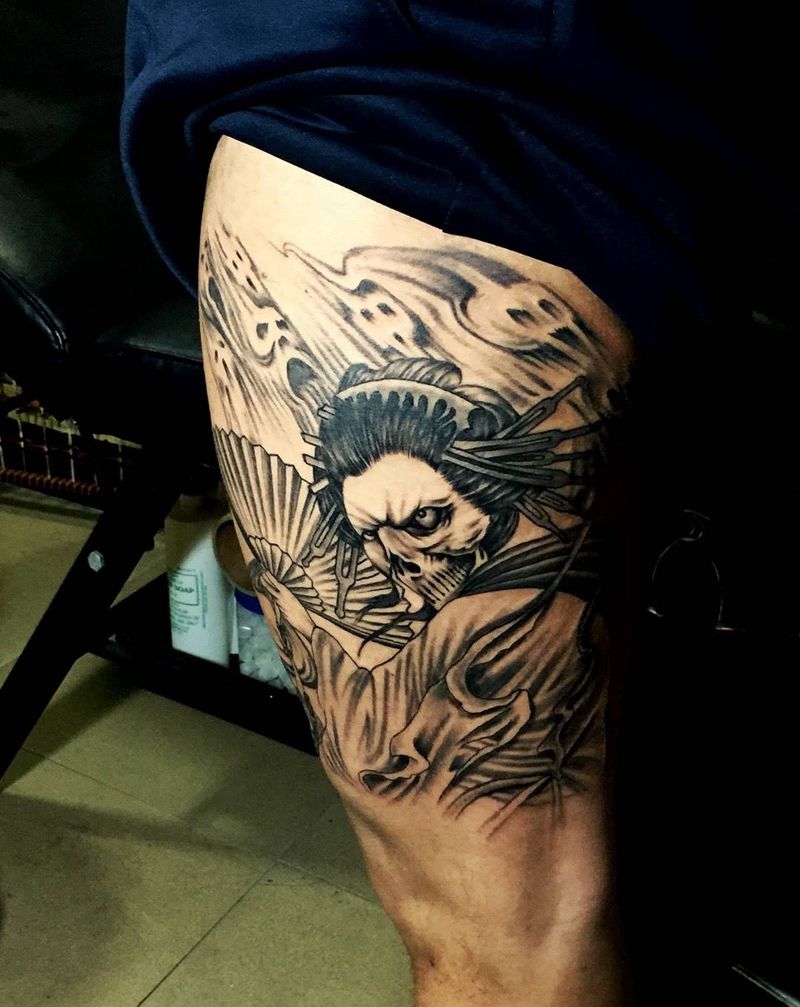 包大腿纹身图片