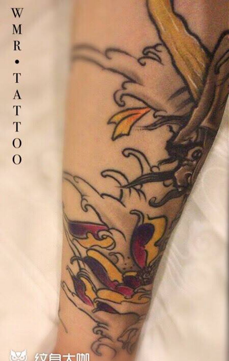 般若纹身纹身图片_成品手臂传统鬼神纹身图案