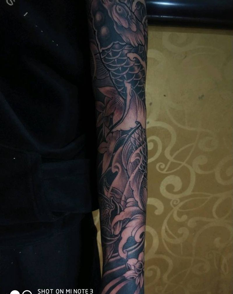 遮盖作品纹身图片_手臂新传统纹身图案