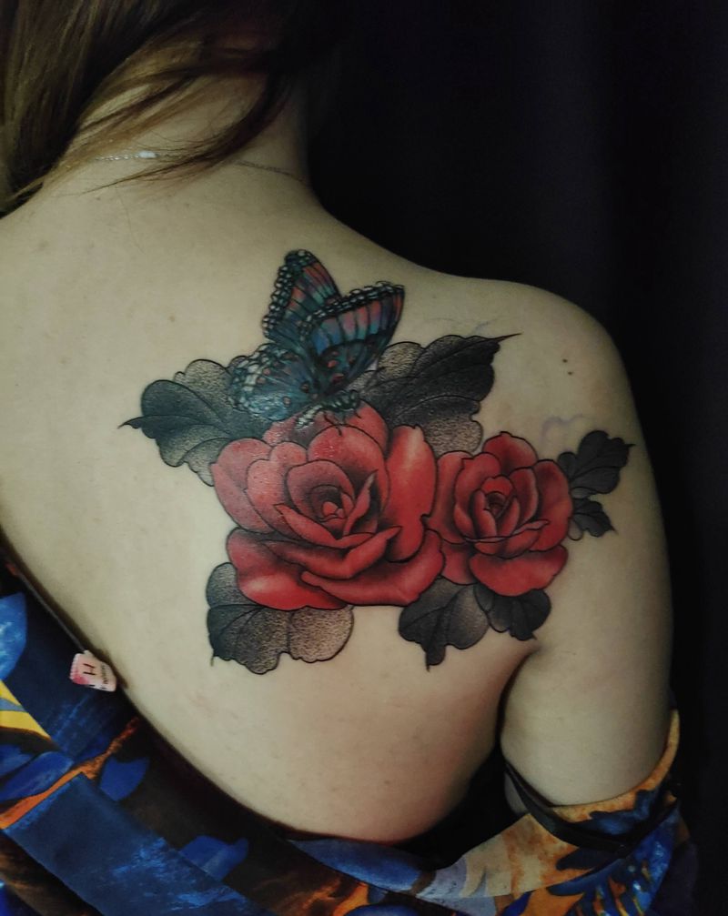 遮盖   花纹身图片_肩部欧美写实纹身图案