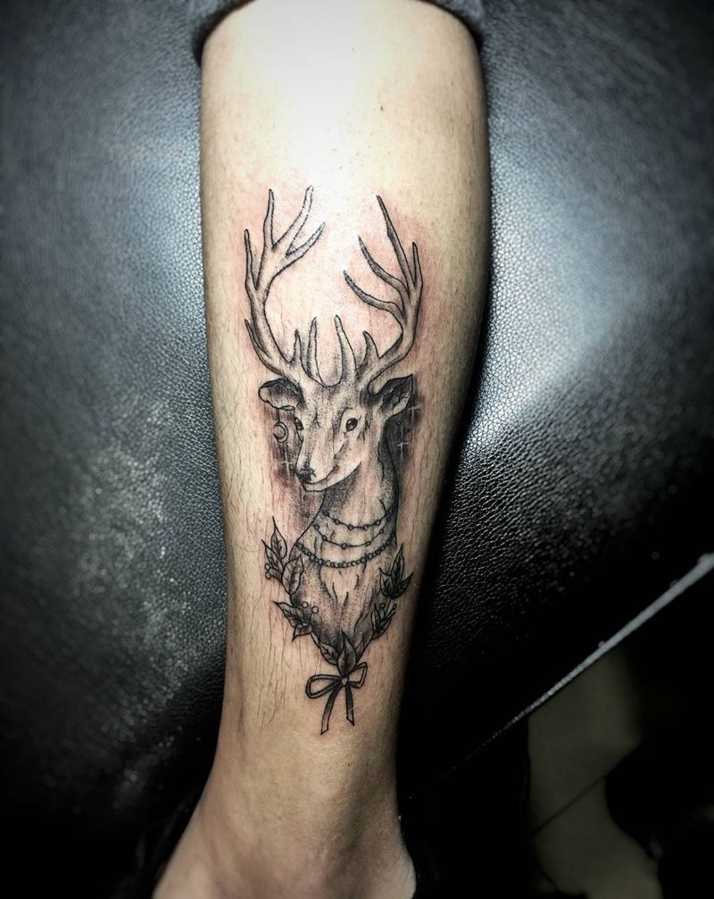 想要一只鹿很久了？今天终于实现纹身图片