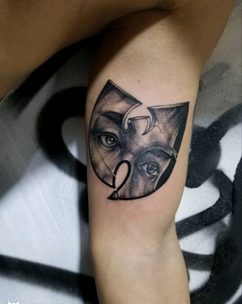 Wu Tang clan纹身图片_手臂欧美写实几何人物成品纹身图案