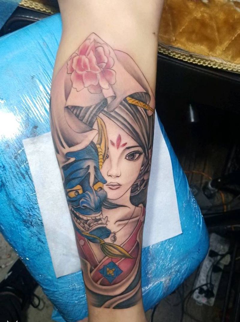 艺妓纹身图片_手臂纹身图案