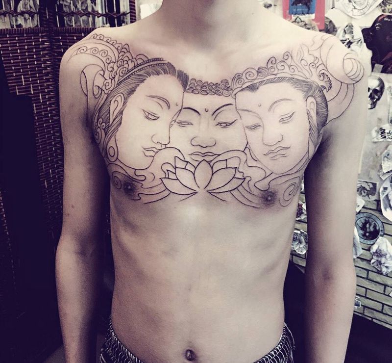 三面佛纹身图片